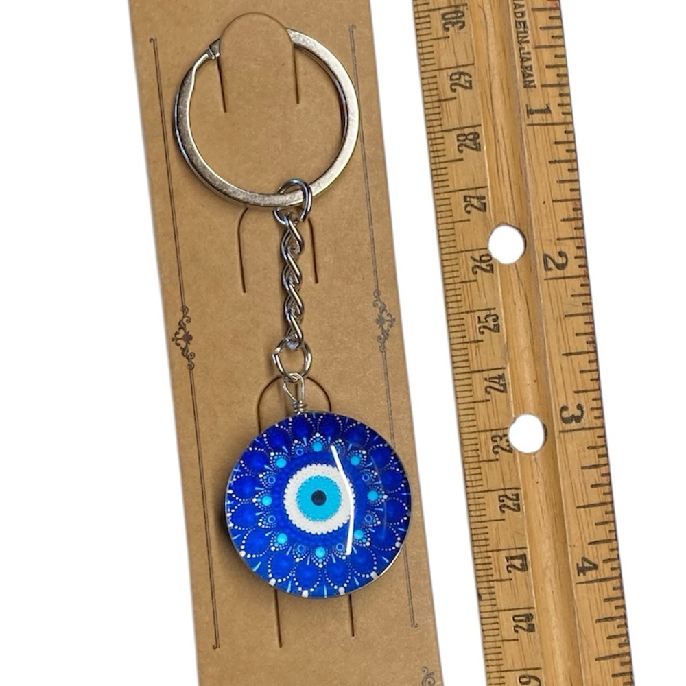 Evil Eye Blue Bag Charm Keychain Pendant Hand Crafted New - Picture 6 of 8